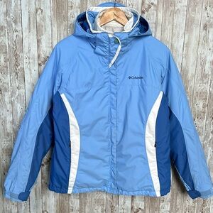 Columbia 3-In-1 Ski Jacket Interchange sz Large Women's Blue White Snowboard